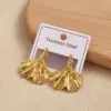 Wholesale Elegant Hollow Out Ins Style 304 Stainless Steel Electroplated Leaf And Flower Stud Earrings Fashionable And Durable For Daily Wear