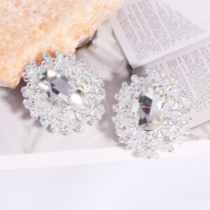 Silver+transparent oval