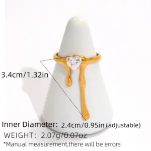 Gold / Average Size / 1 PCs Zircon Ring