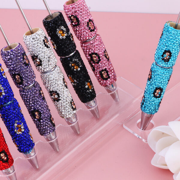 oly-162df1b070dc22f63cf7a0fc42db2b1e Wholesale Cross-border Live Hot Sale Color Leopard Diamond Pen Ceramic Mud Full Diamond Beaded Pen DIY Beaded Ball Pen Aessories