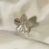 304 Stainless Steel Flower IG Style Elegant Waterproof Non Tarnish Silver Open Rings