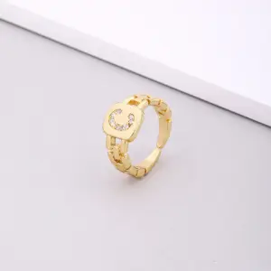 C Letters Ring / Adjustable Opening