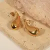 Wholesale 304 Stainless Steel Water Droplets PVD Coated 18K Gold Plated Real Gold Plated 18K Gold Elegant Simple Style Waterproof Non Tarnish Polishing Plating Gold Silver Ear Studs