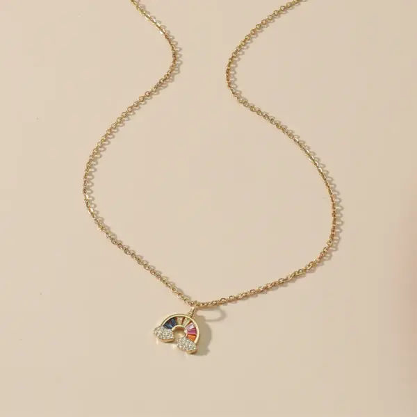 PVD Coated Real Gold Plated Rainbow Titanium Steel Simple Style Waterproof Non Tarnish