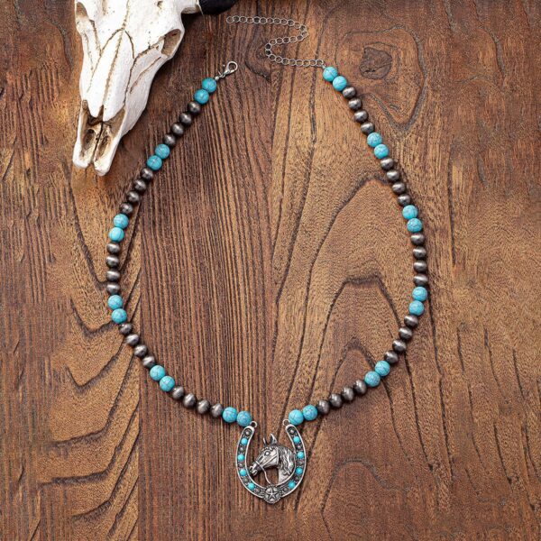 Wholesale Qingdao Daiwei Jewelry Wholesale Cross-border E-commerce Supply 1 Western Cross Flower Pendant Beaded Necklace