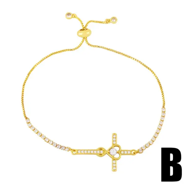 Wholesale Fashion Geometric Copper 18k Gold Plated Artificial Gemstones Bracelets In Bulk