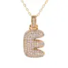 Wholesale Fashion Copper Plated Real Gold Micro-inlaid Zircon Letter Pendant Necklace