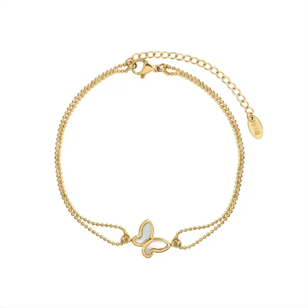 Fashion Animal Titanium Steel Waterproof Non Tarnish No Inlaid PVD Coated Real Gold Plated Women'S Anklet