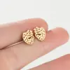 Wholesale PVD Coated 18K Gold Real Gold Plated Heart 304 Stainless Steel Simple Style Waterproof Non Tarnish Ear Studs