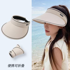 Wholesale Women's Visor Hat 2025 New Trendy Brand Face-Covering Cycling Wide-Brim Summer Sunshade Open-Top Beach Sun Hat