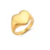 Wholesale PVD Coated Real Gold Plated Heart Shape Stainless Steel Simple Style Waterproof Non Tarnish Rings