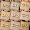 Wholesale PVD Coated Real Gold Plated Geometric Titanium Steel Casual Simple Style Waterproof Non Tarnish Ear Cuffs Earrings Ear Studs