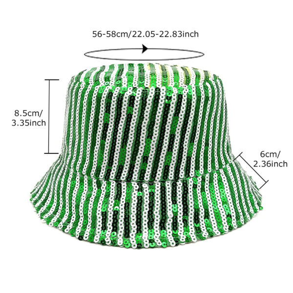 Wholesale Amazon New Sequin Performance Basin Hat Men's and Women's Outdoor Sunshade Fisherman Hat Japanese and Korean Spring Summer Striped Stage Hat