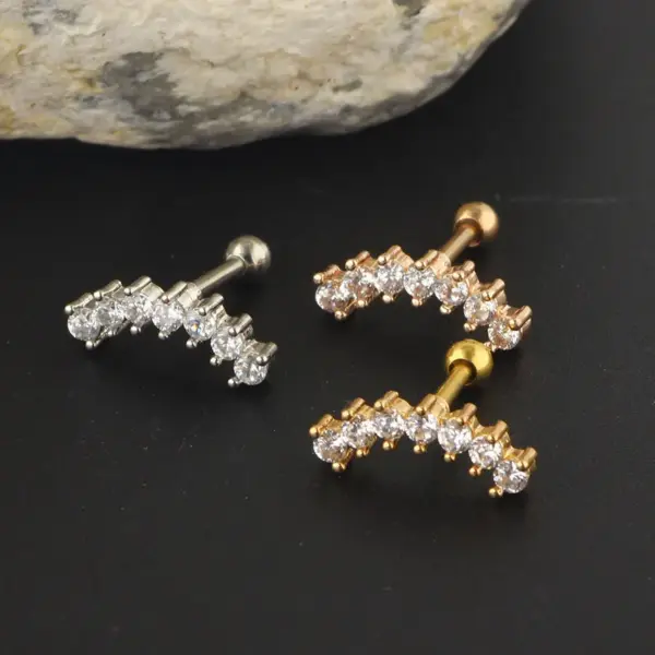Simple Style Solid Color Stainless Steel Inlay Zircon Ear Studs 1 Piece