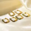 PVD Coated 18K Gold Real Gold Plated U Shape Stainless Steel Simple Style Waterproof Non Tarnish Earrings