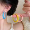 Wholesale Liu Yifei Rose Same Color Ear Ring Women's Summer Vacation Yellow Earrings Seaside Dopamine Round Face Earrings
