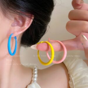 Wholesale Liu Yifei Rose Same Color Ear Ring Women's Summer Vacation Yellow Earrings Seaside Dopamine Round Face Earrings