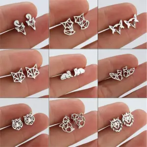 PVD Coated 18K Gold Real Gold Plated Animal 304 Stainless Steel Fashion Waterproof Non Tarnish Ear Studs