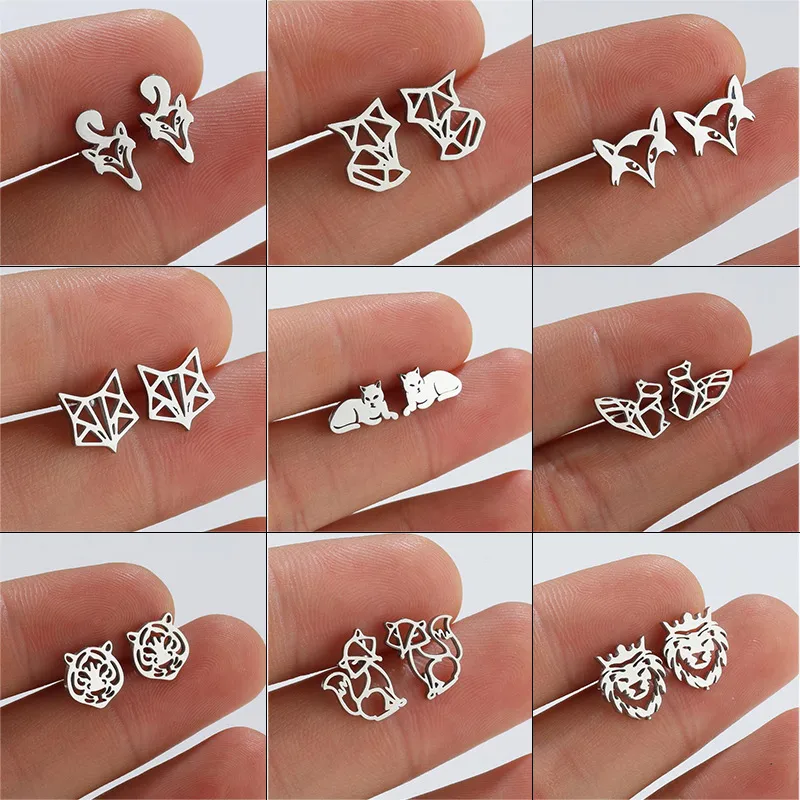 Wholesale PVD Coated 18K Gold Real Gold Plated Animal 304 Stainless Steel Fashion Waterproof Non Tarnish Ear Studs