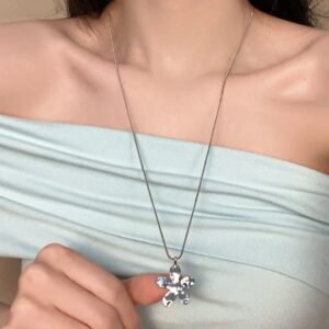 Metallic flower necklace x5270