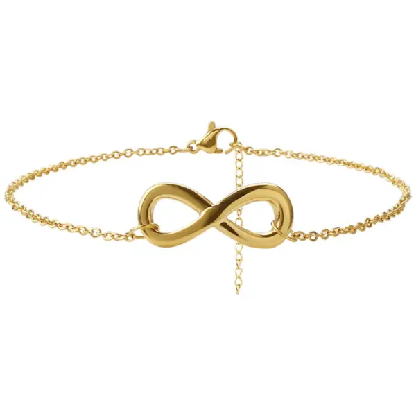 Wholesale Basic Simple Style Infinity Stainless Steel Women's Anklet