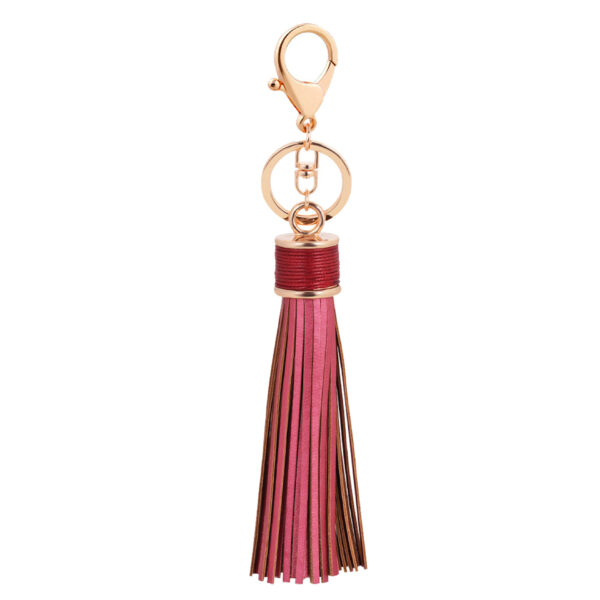 Wholesale Wax line alloy gift leather tassel car key chain bag