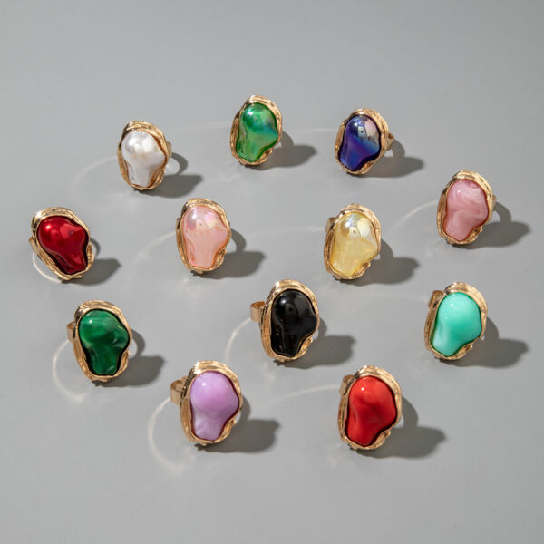 oly-1666f67a26bb42ef65aa4e283b34d170 Wholesale Geometric irregular fashion ring set