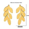 Wholesale PVD Coated 18K Gold Real Gold Plated Leaves 304 Stainless Steel Fashion Waterproof Non Tarnish Ear Studs