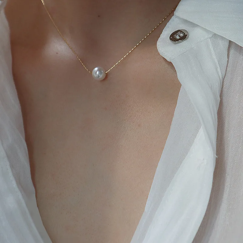 Wholesale Copper Elegant Pearl Pendant Necklace