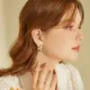 Wholesale PVD Coated Real Gold Plated 18K Gold Solid Color 201 Stainless Steel Simple Style Waterproof Non Tarnish Earrings