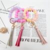 Wholesale Luminous Silicone Bead Keychain FluorescentTassel Creative Wrist Bracelet Key