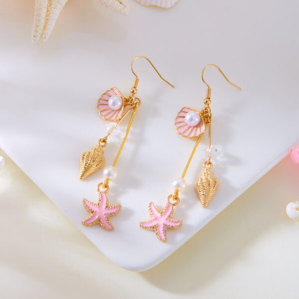 Wholesale Europe and the United States cross-border new jewelry simple temperament texture conch shell starfish earrings niche luxury design earrings