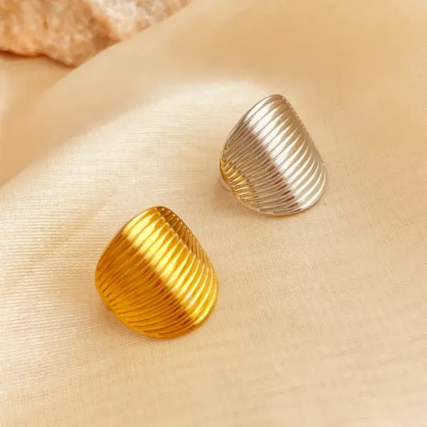 Wholesale PVD Coated Real Gold Plated 18K Gold Sun 304 Stainless Steel Casual Retro Simple Style Waterproof Non Tarnish Open Rings
