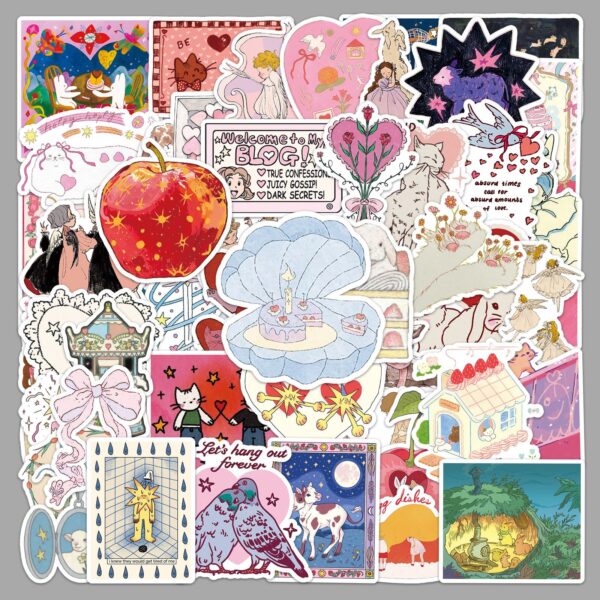 Wholesale 50pcs Fairy Tale Cartoon Stickers - Cute and Girly Stickers