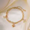 Wholesale 1 Piece Geometric Letter Butterfly Anklet 304 Stainless Steel Waterproof Non Tarnish Plastic PVD Coated Real Gold Plated 18K Women's Basic Simple Style Commute
