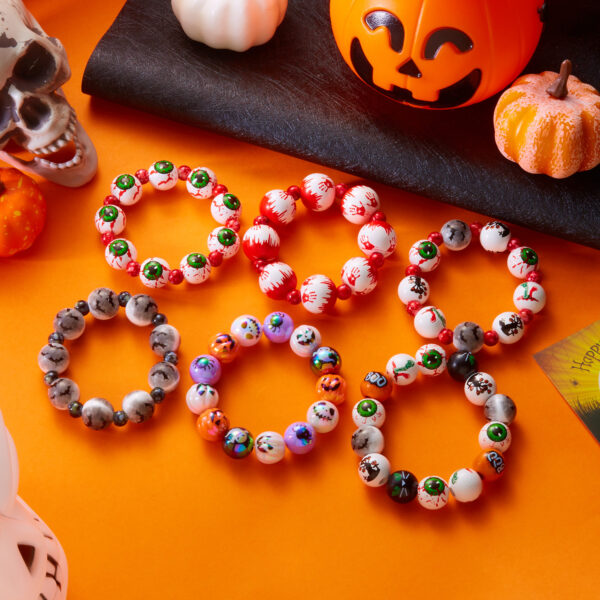 Wholesale Dark Gothic Halloween Wooden Bead Necklace Bracelet