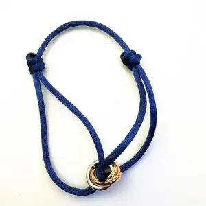 Navy Blue Three-Ring Bracelet