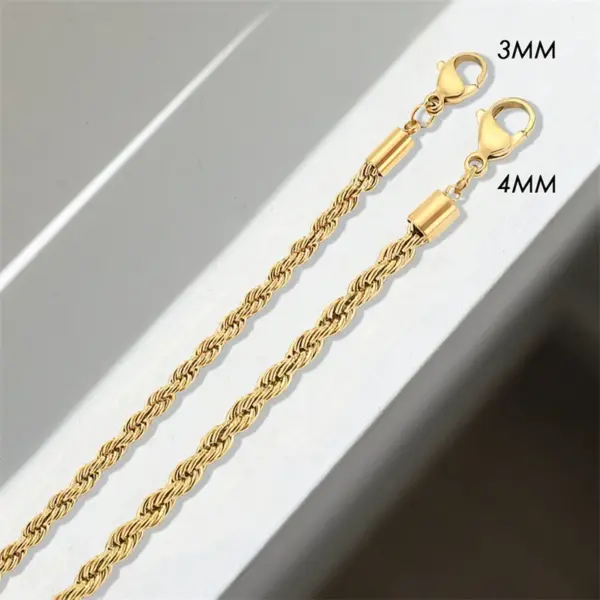 PVD Coated 14K Gold Real Gold Plated U Shape Stainless Steel Fashion Waterproof Non Tarnish 304 Stainless Steel Necklace