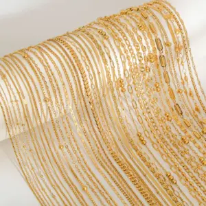 Elegant Simple Titanium Steel Basic Box Chain Jewelry Stainless Steel Plated 18K Blade Chain Necklace For Women Casual Love Pattern