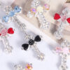 Wholesale Double-sided alloy flower cross straight hole loose beads beaded DIY mobile phone chain key chain bag chain jewelry accessories
