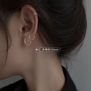 Simple earrings 10mm-white gold