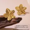 201 Stainless Steel 304 Stainless Steel Plastic Flower Petal Plated Stone-Free Imitation Gold Elegant Cute Oversized Plating Gold Earrings Ear Studs
