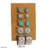 oly-16963a60b53a0bdf2a8591b2d895334f Wholesale European and American Simple Retro Turquoise Earrings Set Western Ethnic Style Flower Heart Geometric Earrings 5 Pairs