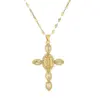 Wholesale PVD Coated Human Cross Titanium Steel Copper Simple Style Commute Waterproof Non Tarnish Titanium Steel Pendant Necklace
