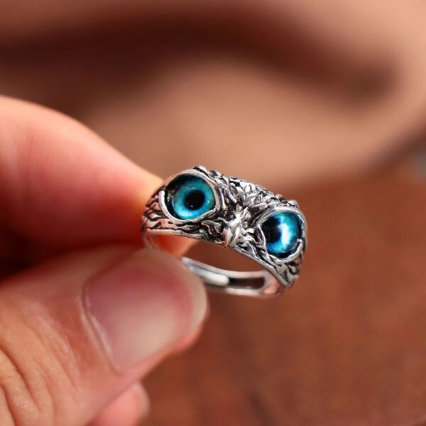 Wholesale Devil's Eye Owl Ring Retro Creative Exaggerated Animal Couple Opening Adjustable Ring Cross-Border