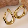 1 Pair Classic Style Asymmetrical Irregular 304 Stainless Steel Imitation Gold Electroplating Ear Studs