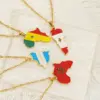 Wholesale Jewelry Hip-Hop Streetwear National Flag Map 304 Stainless Steel Enamel Pendant Necklace Singapore Chain