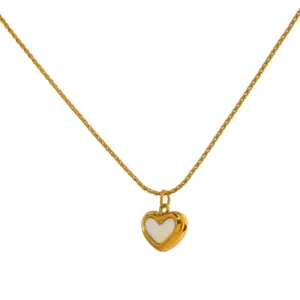 Wholesale Jewelry Sweet Heart Shape 304 Stainless Steel Acrylic 18K Gold Plated Inlay Stainless Steel Jewelry Sets