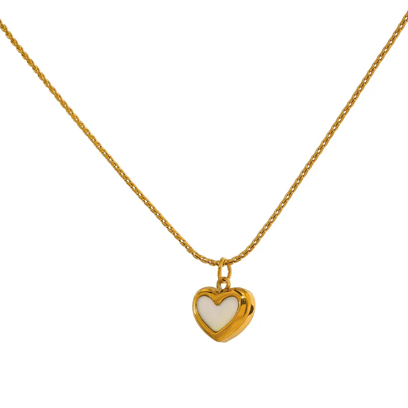 Wholesale Jewelry Sweet Heart Shape 304 Stainless Steel Acrylic 18K Gold Plated Inlay Stainless Steel Jewelry Sets