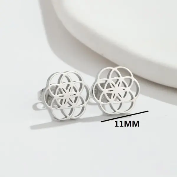 PVD Coated Real Gold Plated Flower Stainless Steel Fashion Waterproof Non Tarnish Ear Studs
